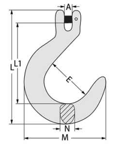 G80 Foundry Hook Clevis Dimensions