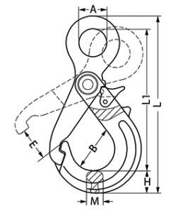 G80 Grip Self Locking Hook Eye Dimensions