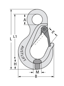 G80 Sling Hook Eye type dimensions