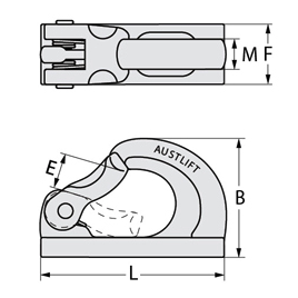 G80 Weld-On Hook Dimensions