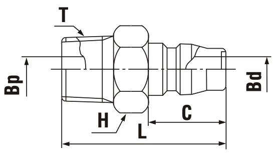 PM Type Plug and Male Thread Hi Cupla - Nitto - Image 2