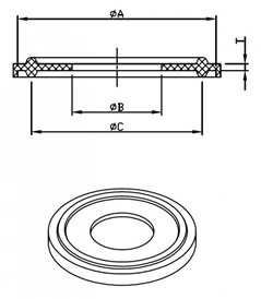 Triclover Type 2 Seal (Flanged) - Viton / EPDM (Black or White) / Nitrile / Silicone - Image 2