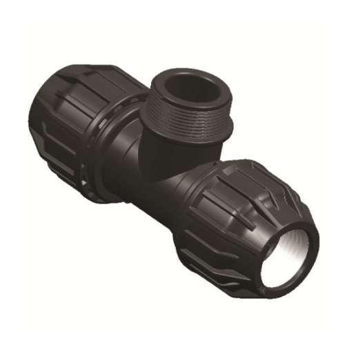 Male Centred Tee - Poly Compression Fitting