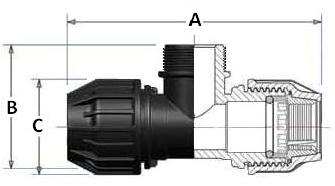 Male Centred Tee - Poly Compression Fitting - Image 2