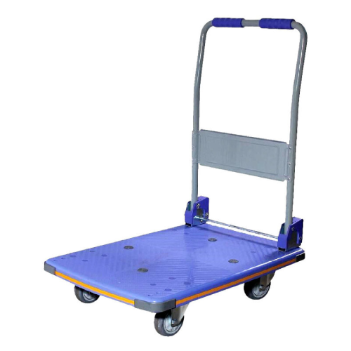 150 Rated Multifunction Blue Plastic Foldable Flatbed Trolley - PZS-150C
