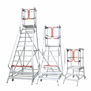 Monstar Pro Aluminium Rolling Platform - Order Picker Ladder 200kg Rated 3-14 Steps - MONPRO-A