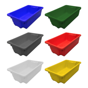 32L Plastic Crate Stack & Nest Container - IH060 BLUE/GREEN/GREY/RED/WHITE/YELLOW