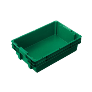26L Plastic Crate Stack & Nest Container- IH2260 GREEN/WHITE