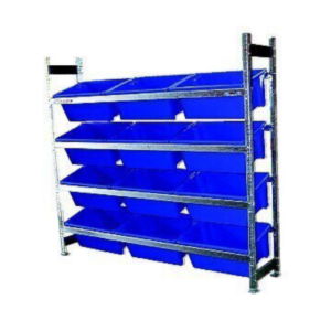 4 Level Bin Action Rack with 12 Blue 52L Bins