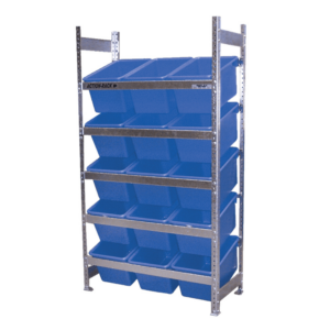 5 Level Bin Action Rack with 15 Blue 27L Bins