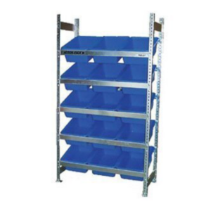 5 Level Bin Action Rack with 15 Blue 16L Bins