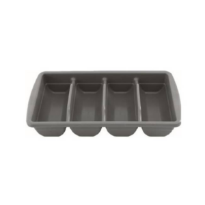 Plastic 4 Compartment Cutlery Bin to suit 24L, 25L & 29L Tote Bins Grey - RT8231