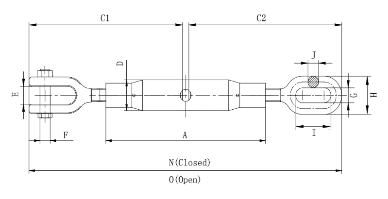Grade S Rated Rigging Screw - Jaw Eye - Image 2