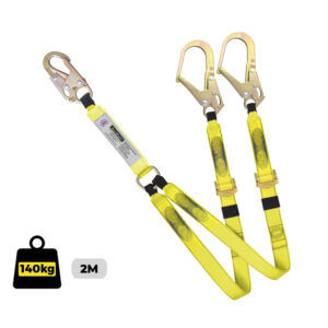 Double Adjustable Lanyard (with Snap Hook & Scaffold Hooks) - 916126