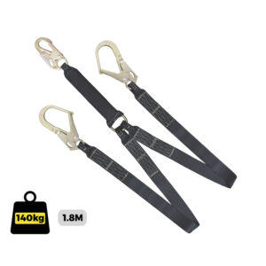 Hot Works Double Webbing Lanyard (with Snap Hook & Scaffold Hooks) - 916142