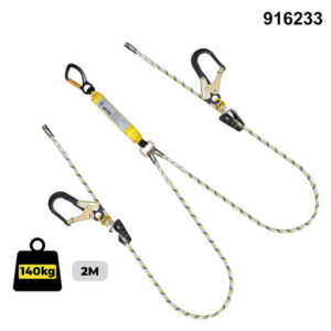 Double Sharpe Edge Adjustable Lanyard (with Aluminium Alloy Triple Action Hook & Scaffold Hooks) - 916233