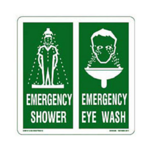Combination Emergency Shower and Eyewash Sign - Metal