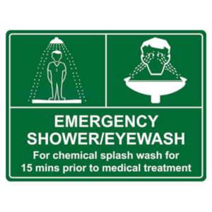Emergency Information Sign - Shower and Eye Wash Combo with Text